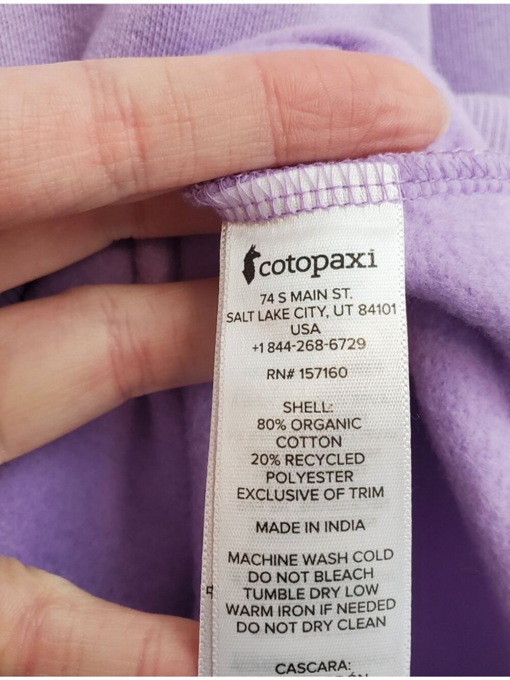 Cotopaxi women's Organic Do Good Crew sweatshirt in light purple - Picture 5 of 10